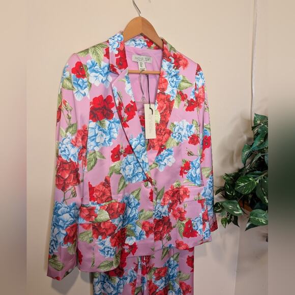 Rachel Zoe Floral Hydrangea Pantsuit Size Small - Picture 2 of 16